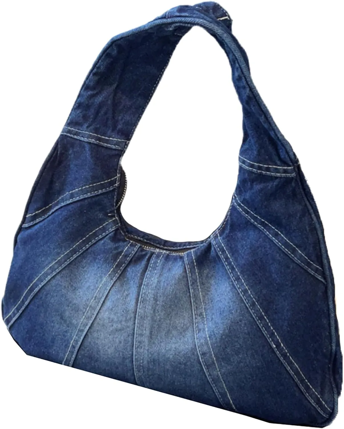Quilted Denim Purse Large Capacity Jean Shoulder Bag for Women Casual Top Handle Satchel Purse Retro Hobo Bag Y2K Tote Bag