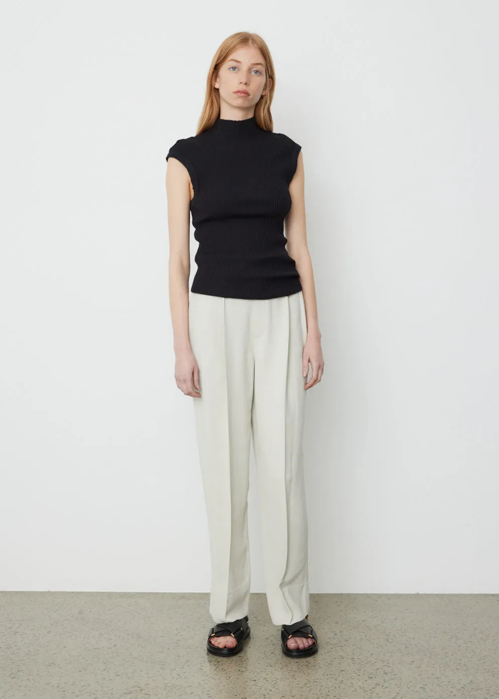Raised Neck Drapey Rib Tank