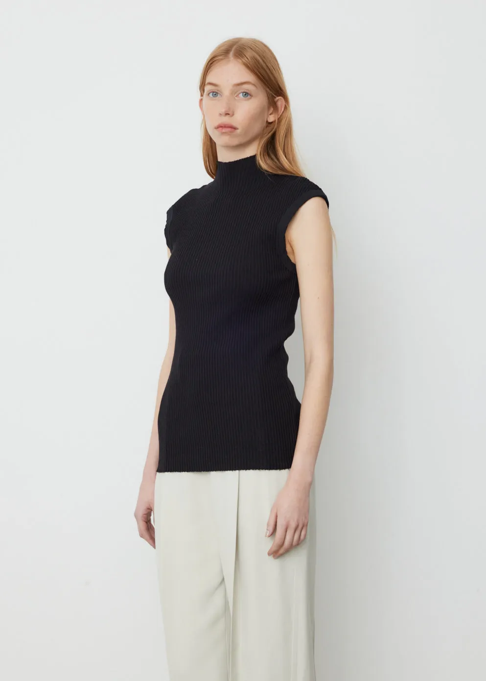 Raised Neck Drapey Rib Tank