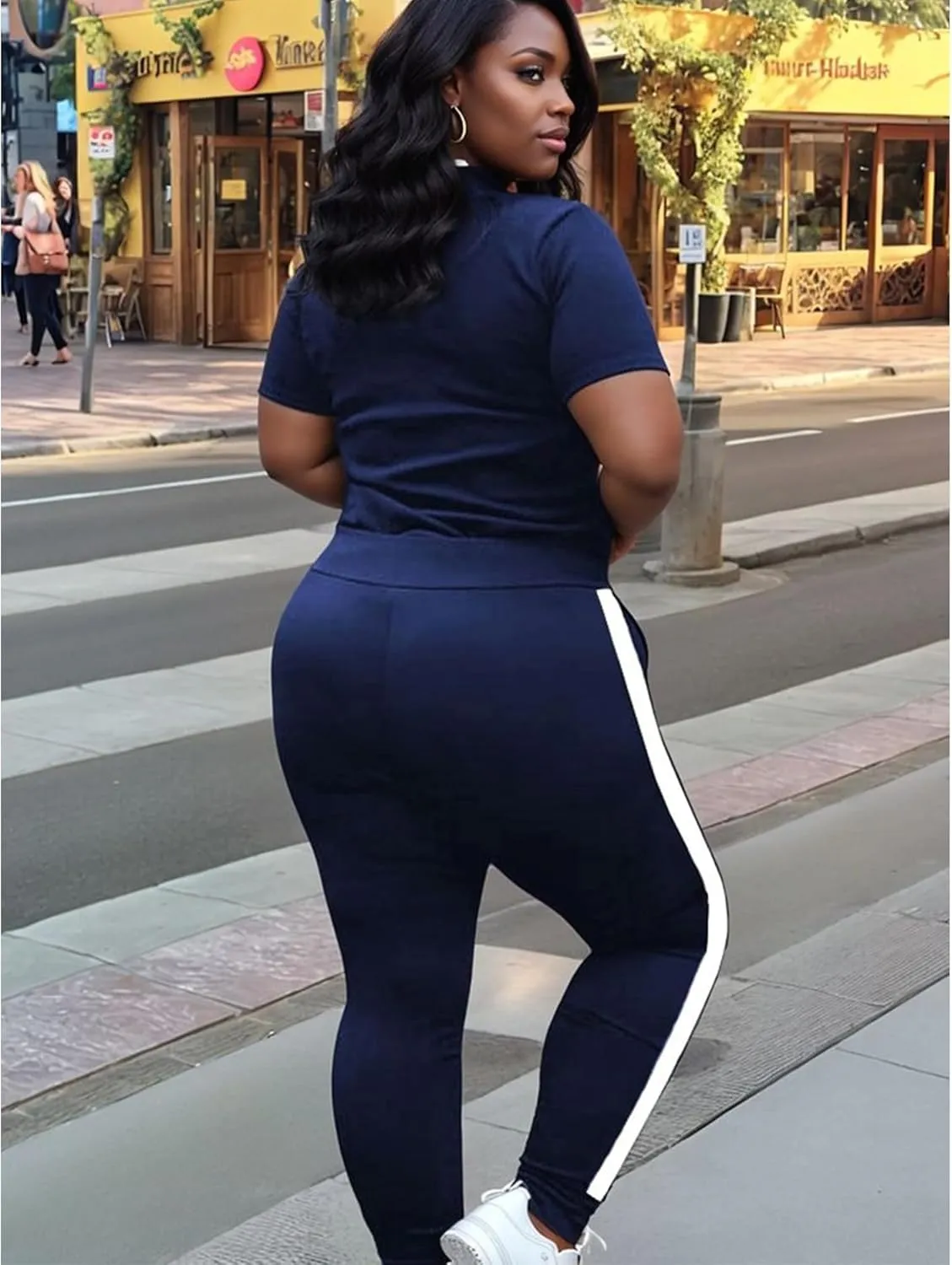 Remxi Workout Sets for Women Two Piece Outfits Jogging Sweat Suits Tops and Long Sweatpants Set Workout Tracksuit