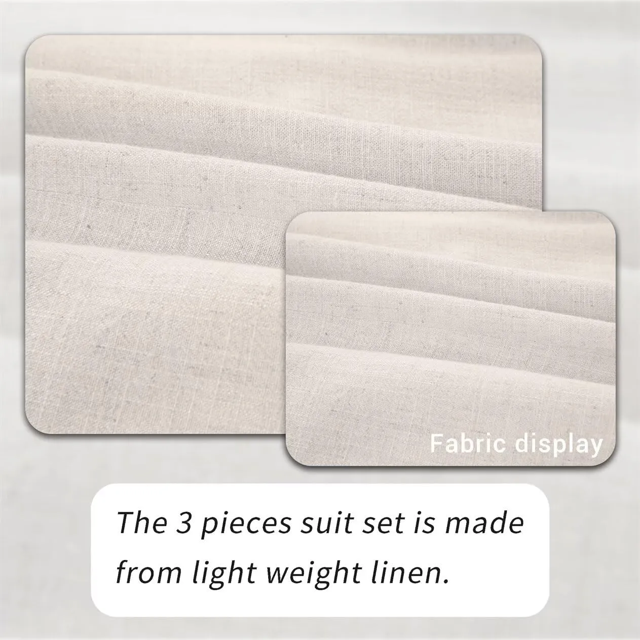 Retro Linen Mens Suit 3 Pieces Light Weight Linen Suit Linen Summer Slim Fit Suits Tuxedo Jacket Blazer Vest Pant for Men