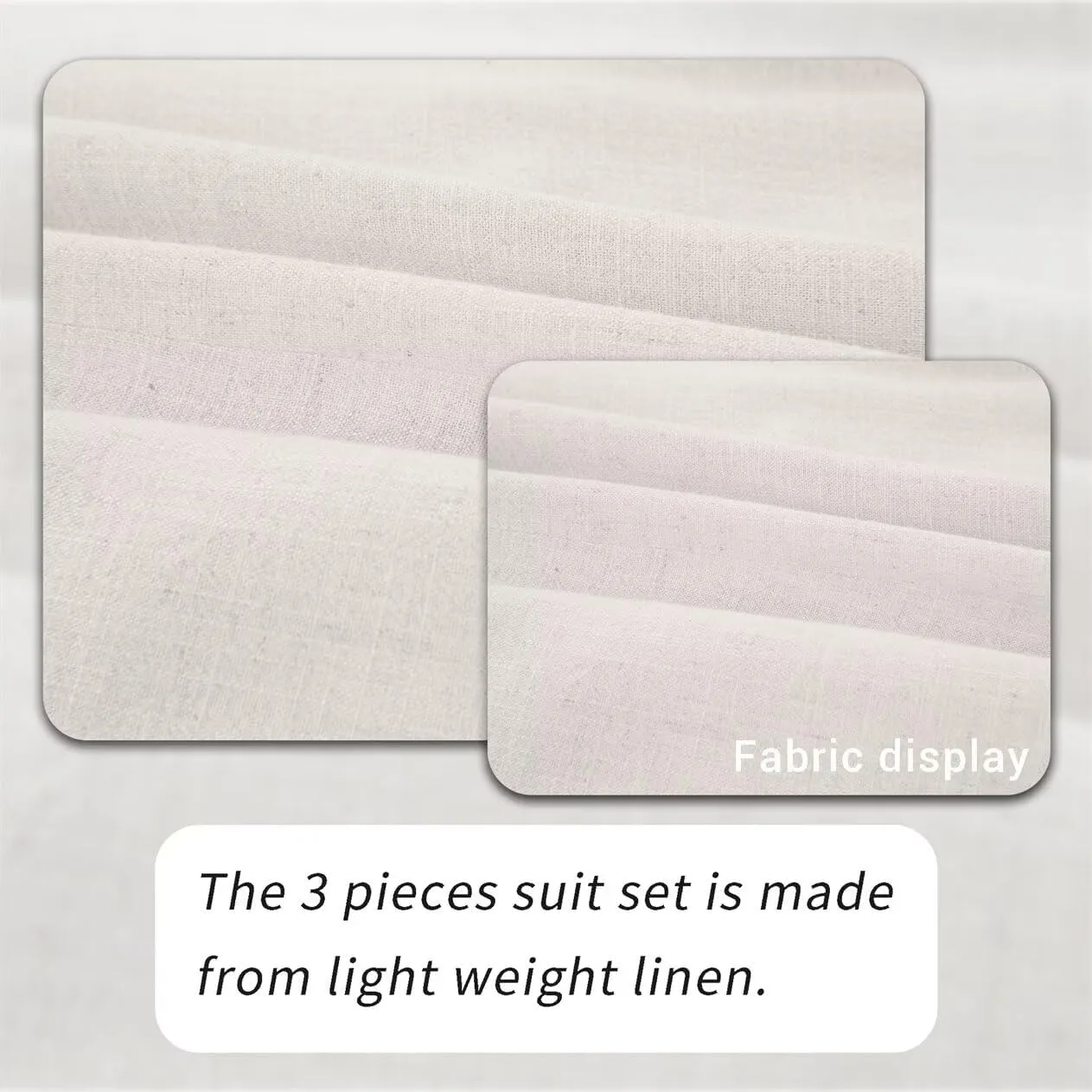 Retro Linen Mens Suit 3 Pieces Light Weight Linen Suit Linen Summer Slim Fit Suits Tuxedo Jacket Blazer Vest Pant for Men