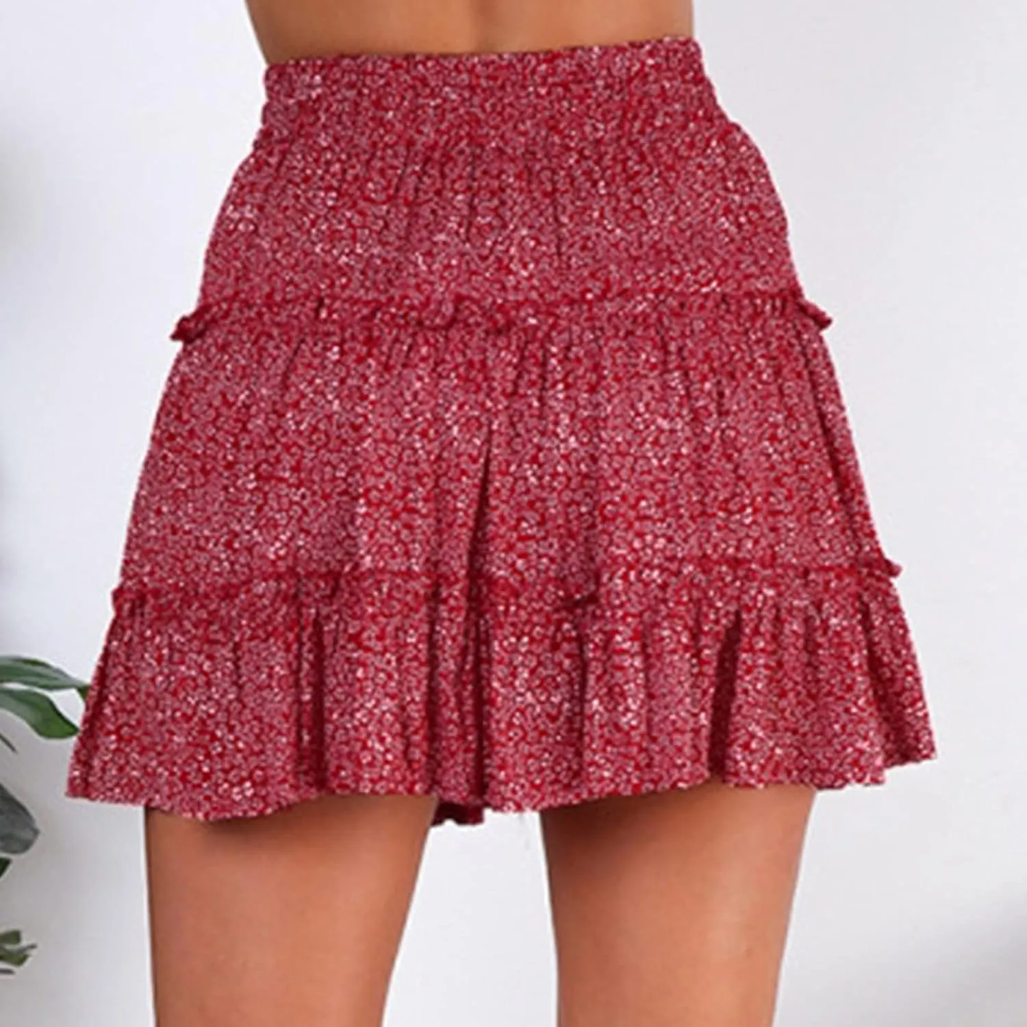 RKSTN Skirts for Women High Waist Ruffled Floral Print Skorts Bohe Beach Short Skirt Tennis Skirt Summer Casual Skirt