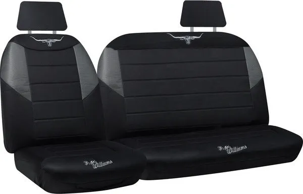 RM Williams Black Mesh suits Toyota Landcruiser Hilux Troop Carrier Bucket and 3/4 Bench Without Gear Cut-Out MHBK301