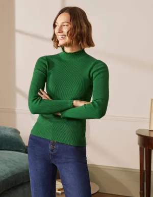 Scallop High Neck Jumper-Conifer