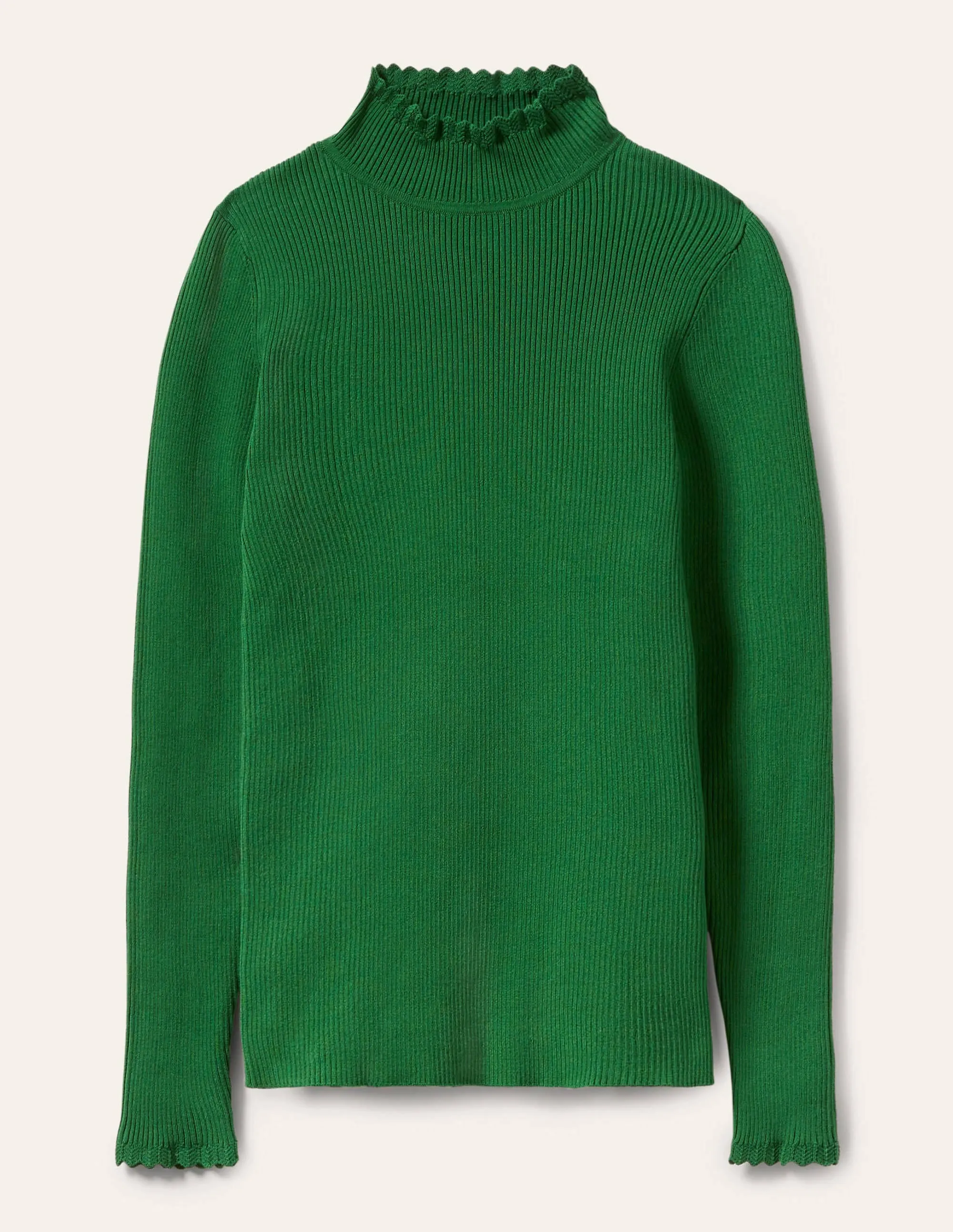 Scallop High Neck Jumper-Conifer