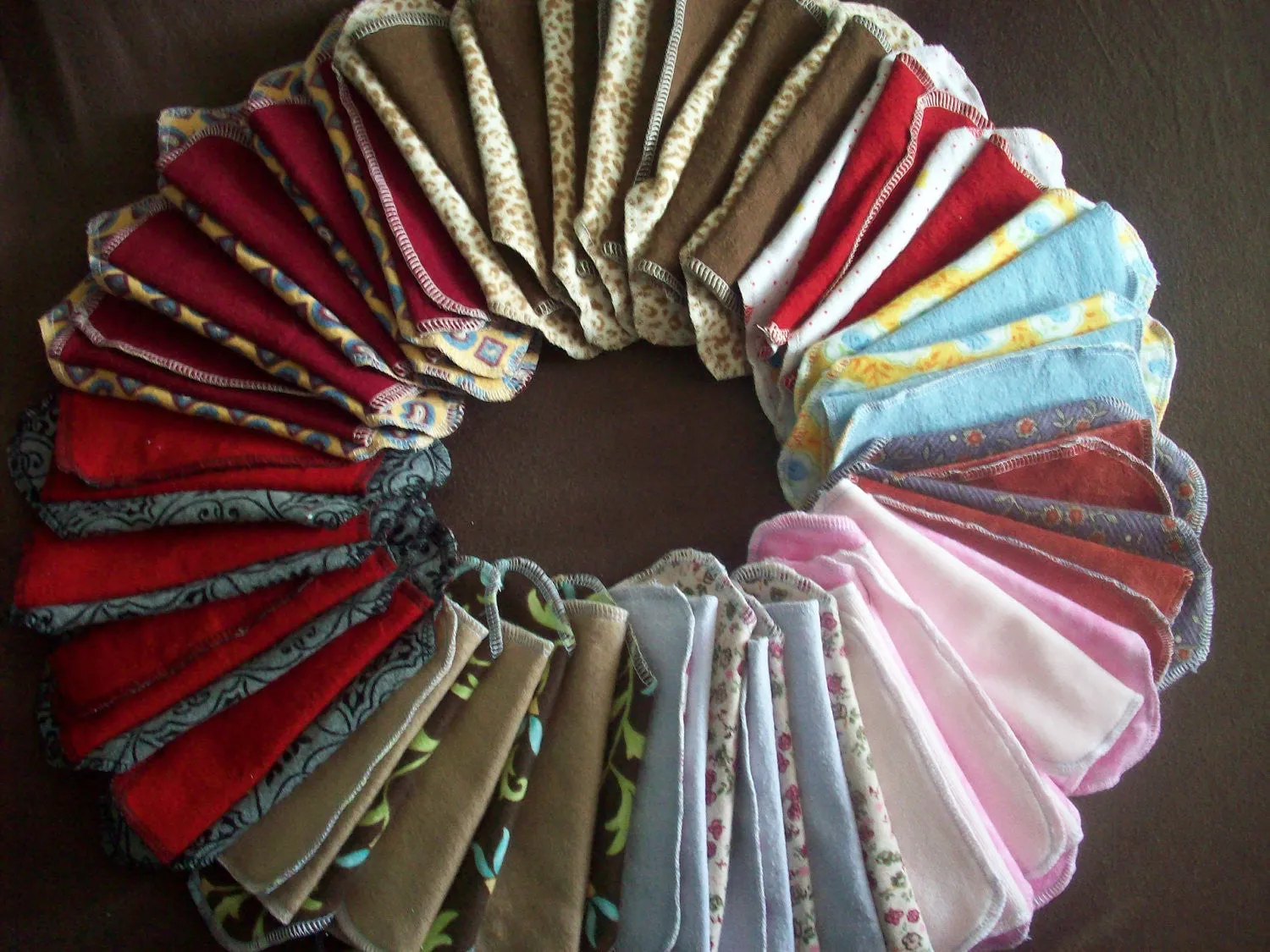 Set of 5 MamaBear LadyWear Quick-Dry cloth menstrual pads - COTTON VELOUR - Heavy/Overnight/Post Partum
