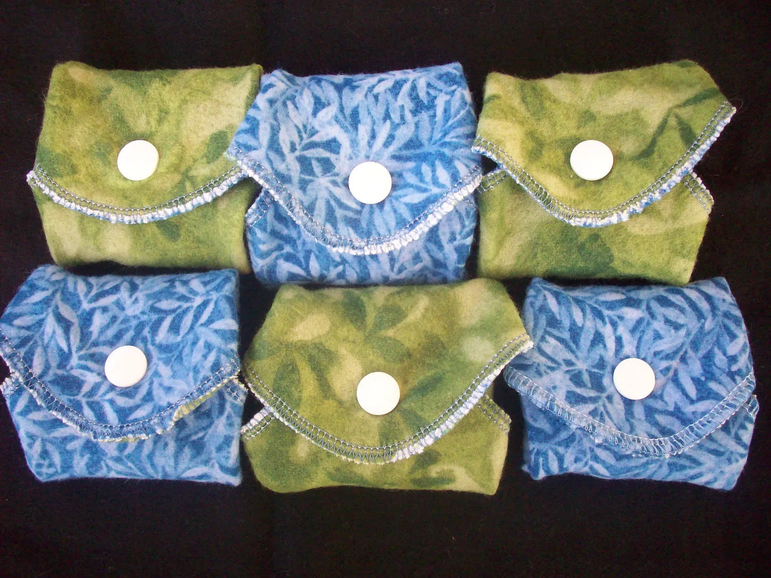 Set of 5 MamaBear LadyWear Quick-Dry cloth menstrual pads - COTTON VELOUR - Heavy/Overnight/Post Partum