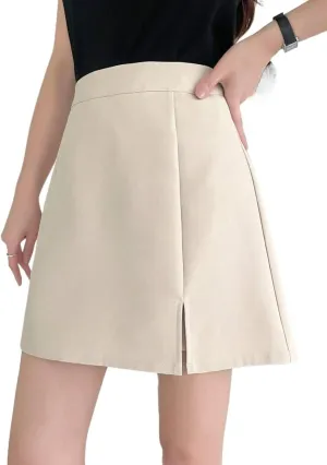 Solid Regular Fit Slit Hem Skort Shorts for Women