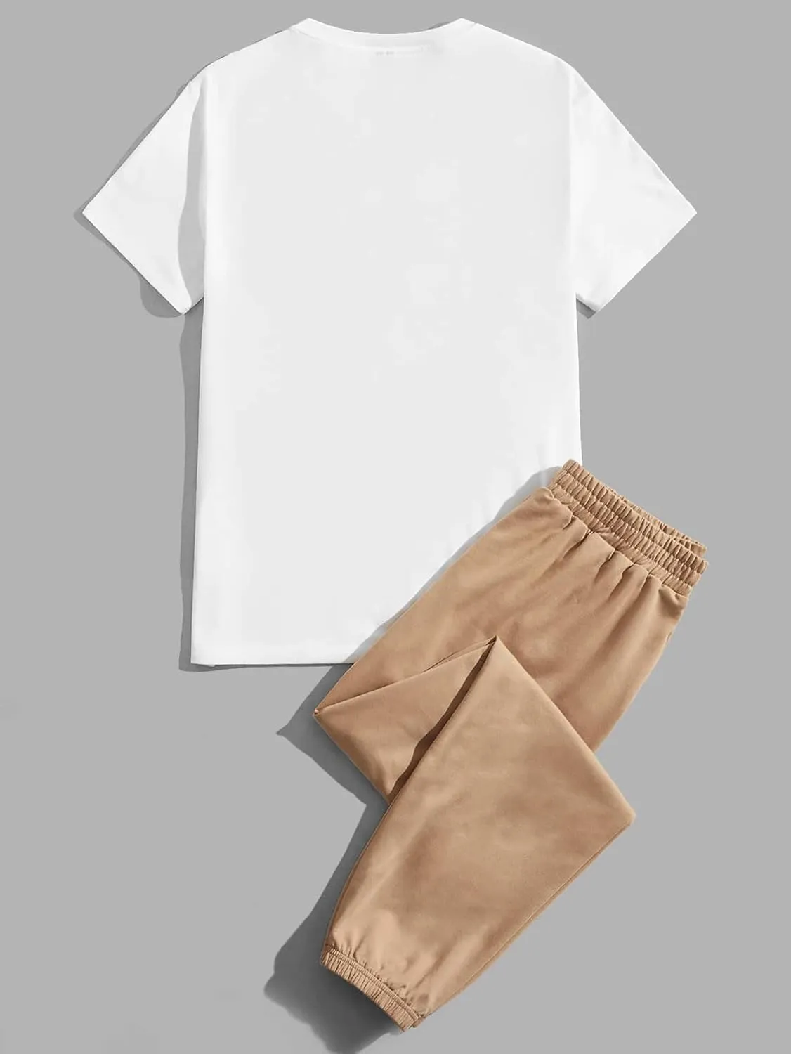 SOLY HUX Men's Tracksuits 2 Piece Outfits Letter Graphic Short Sleeve Tee and Sweatpants Set