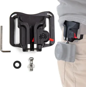 Spider Holster - BlackWidow Camera Holster   Pin - Self locking holster for carrying a light weight camera from any belt!