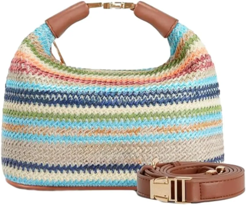 Straw Purse for Women Beach Woven Hobo Handbag Crossbody Bag Vacation Top Handle Satchel Shoulder Purses