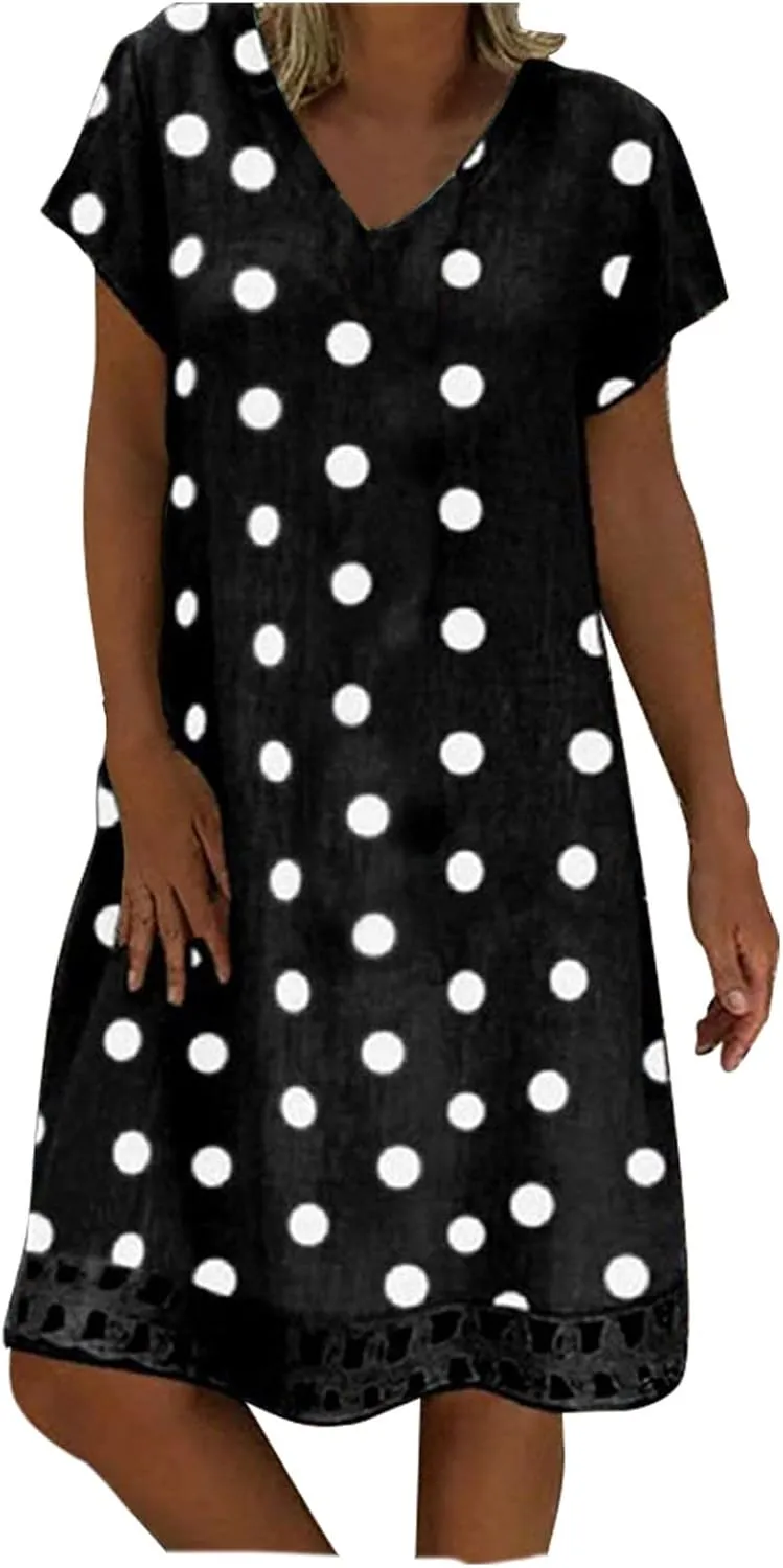 Summer Casual T Shirt Dresses for Women 2024 Plus Size Ladies Dress Womens Slim Dresses 2024 Cotton Linen Dresses
