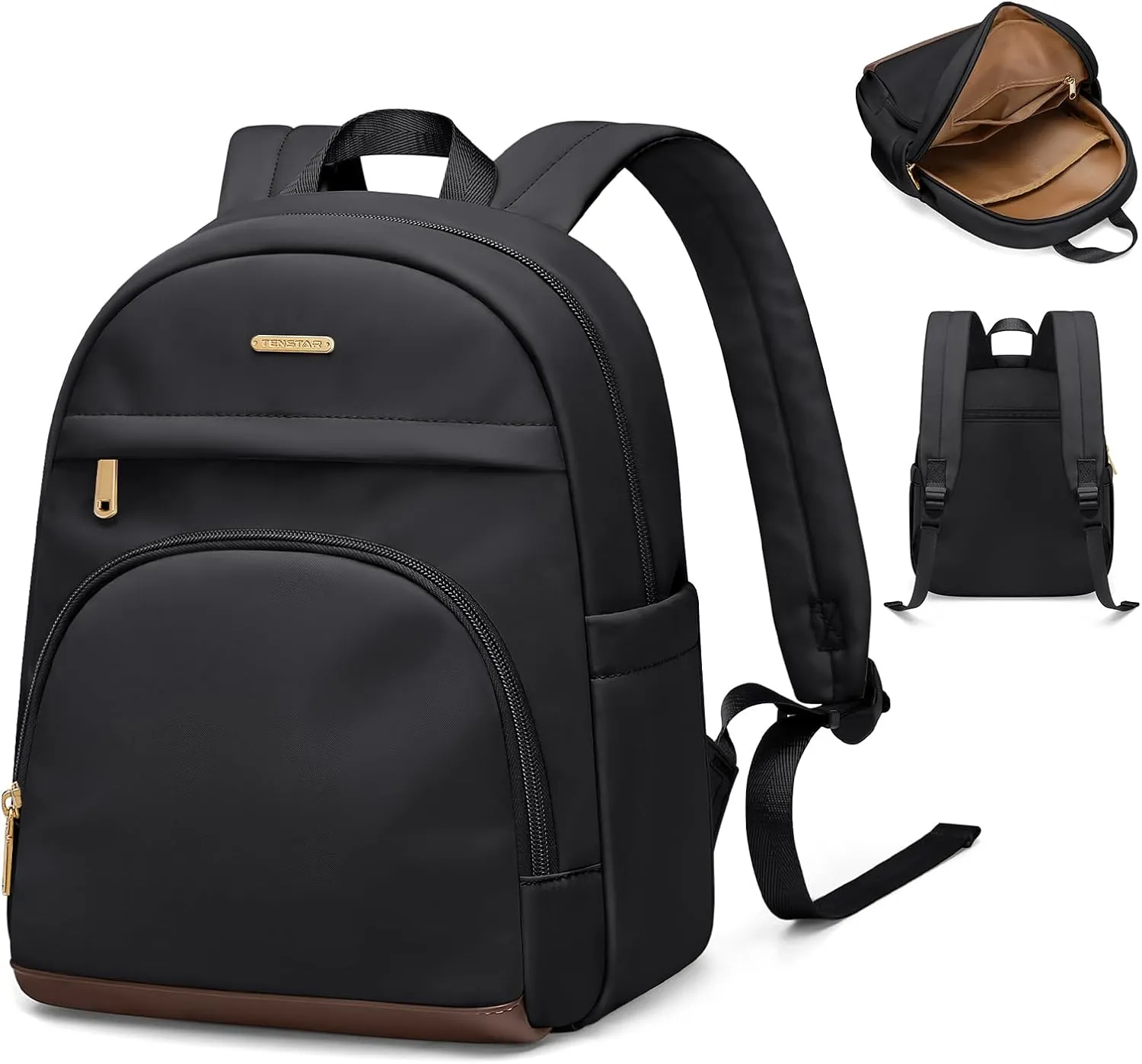 TENSTAR Mini Backpack for Women Stylish Water-Resistant Back pack Purse, Light Weight Daypack Purses Daily Backpack Cute Bookbag for College Travel, Black