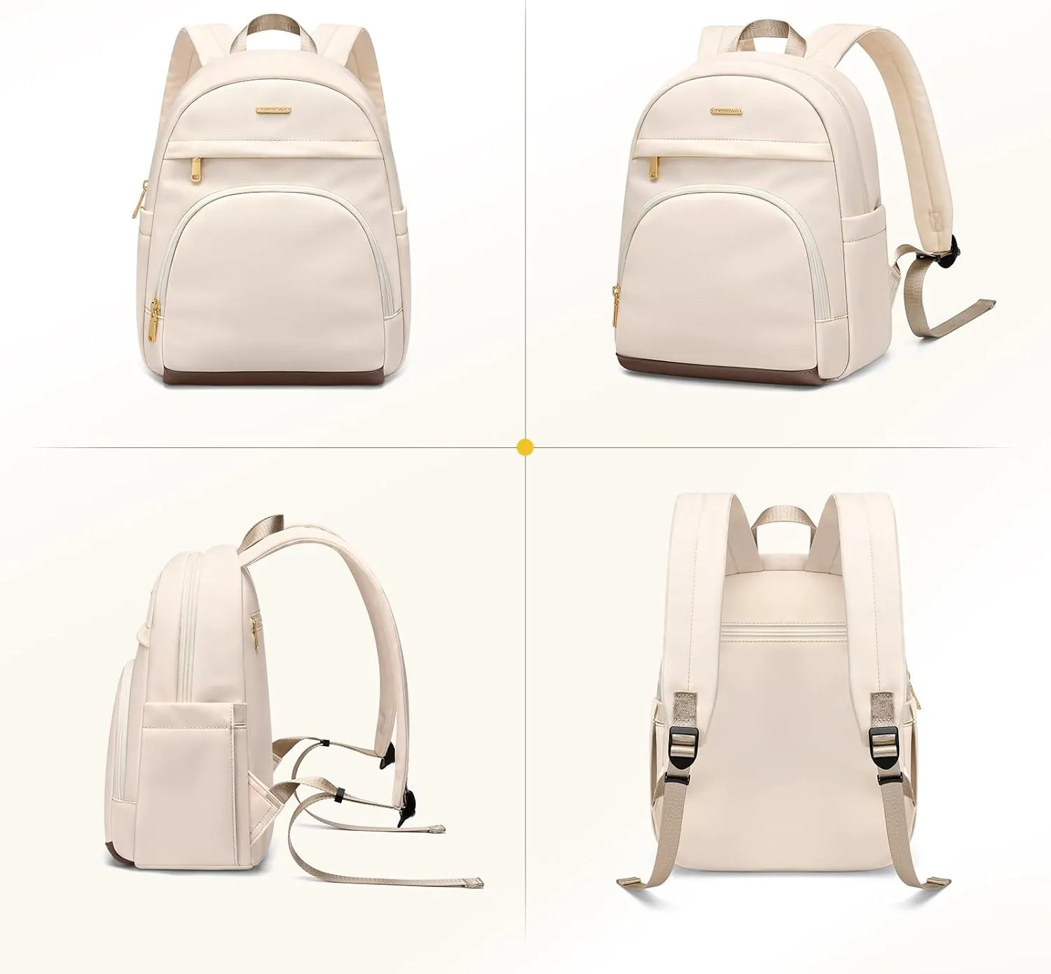 TENSTAR Mini Backpack for Women Stylish Waterproof Back pack Purse, Light Weight Daypack Purses Daily Backpack Cute Bookbag for College Travel, Apricot
