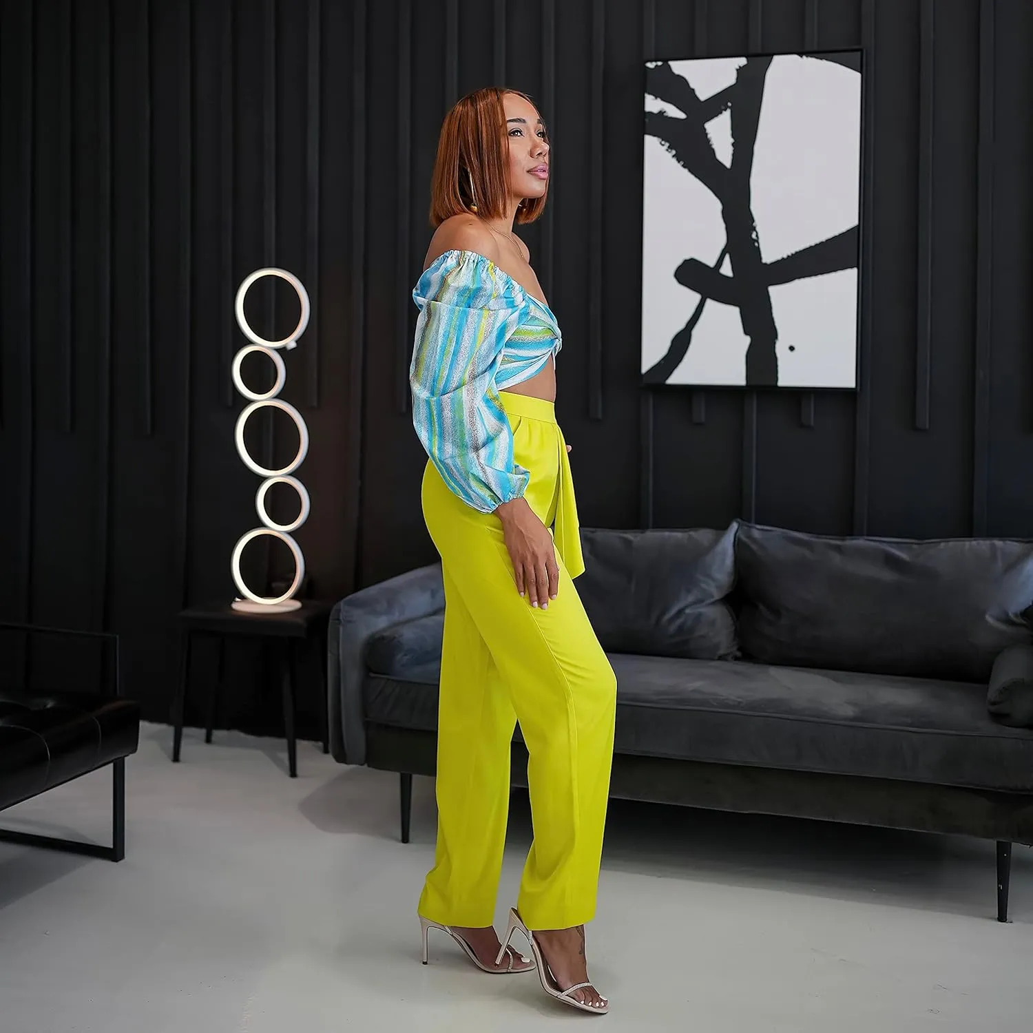 The Drop Women's Sulphur Spring Draped Ruffle-Front Pants by @hintofglamour