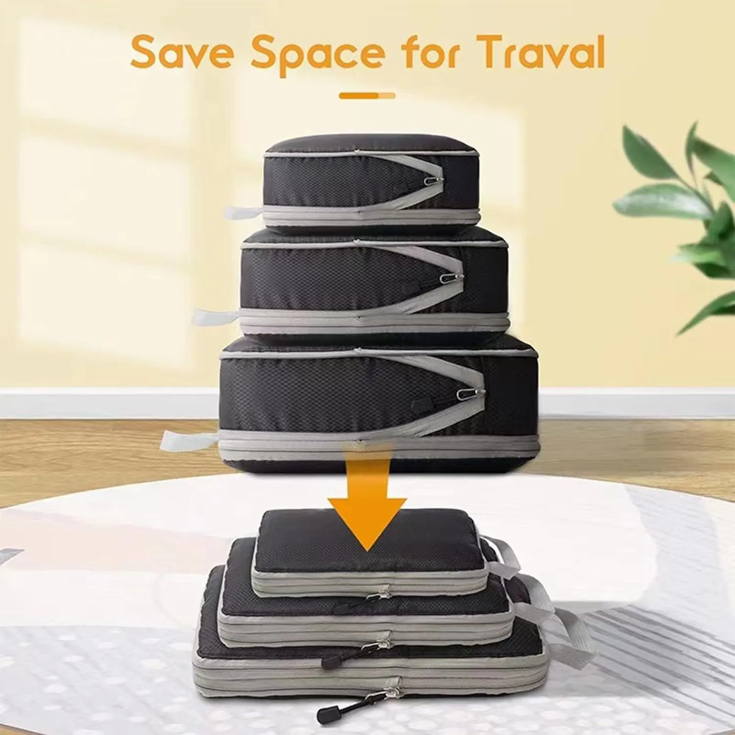 Todays Deals in Clearance 3PCS Compression Packing Cubes Organizer for Travel Luggage Organizer for Suitcases Backpack