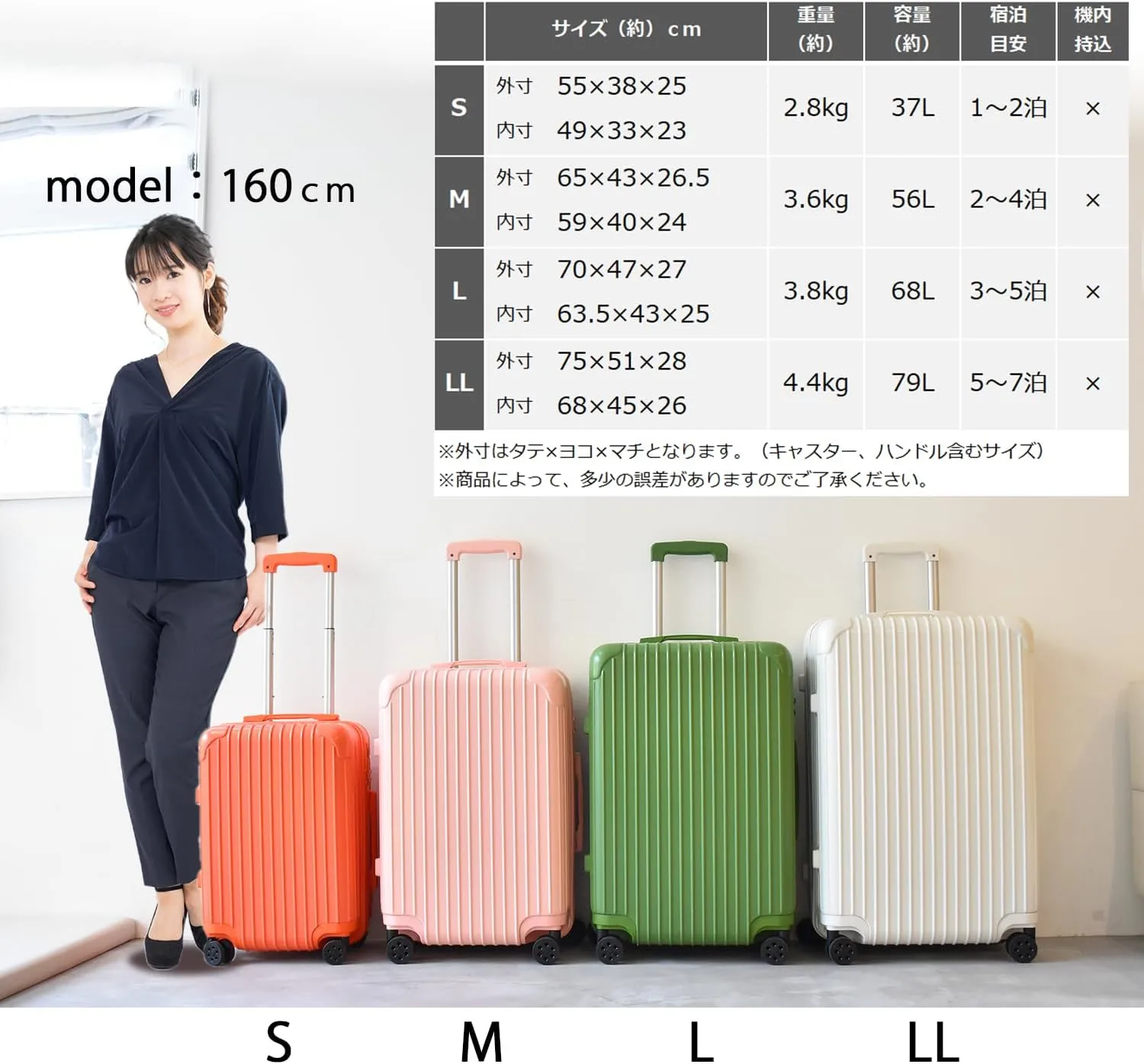 Trolley Luggage Zipper Type suitcase with dial Lock light weight [71-22036-10](Black, M)