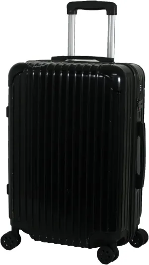 Trolley Luggage Zipper Type suitcase with dial Lock light weight [71-22036-10](Black, M)