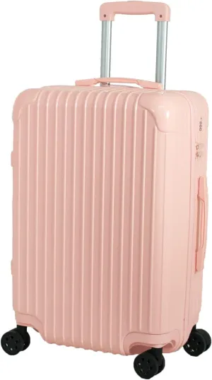 Trolley Luggage Zipper Type suitcase with dial Lock light weight [71-22036-31](Pink, M)
