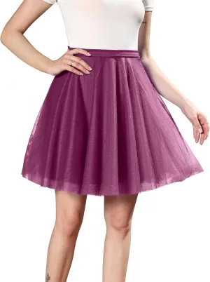 Tulle Skirts for Women Mesh Tutu Skirt Tulle Skirt Women's A-Line Skirt Knee Length Tutu Skirt Summer Skirts for Women