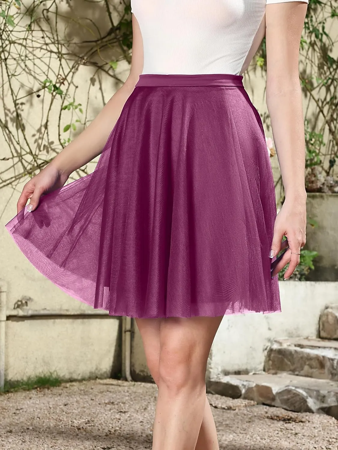 Tulle Skirts for Women Mesh Tutu Skirt Tulle Skirt Women's A-Line Skirt Knee Length Tutu Skirt Summer Skirts for Women