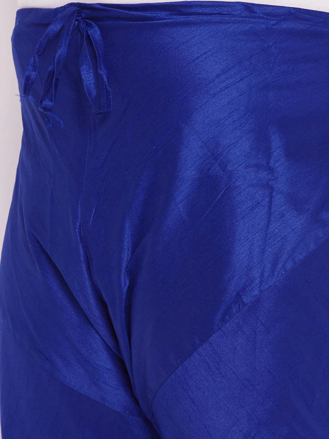 VASTRAMAY Men's Blue Cotton Silk Churidar