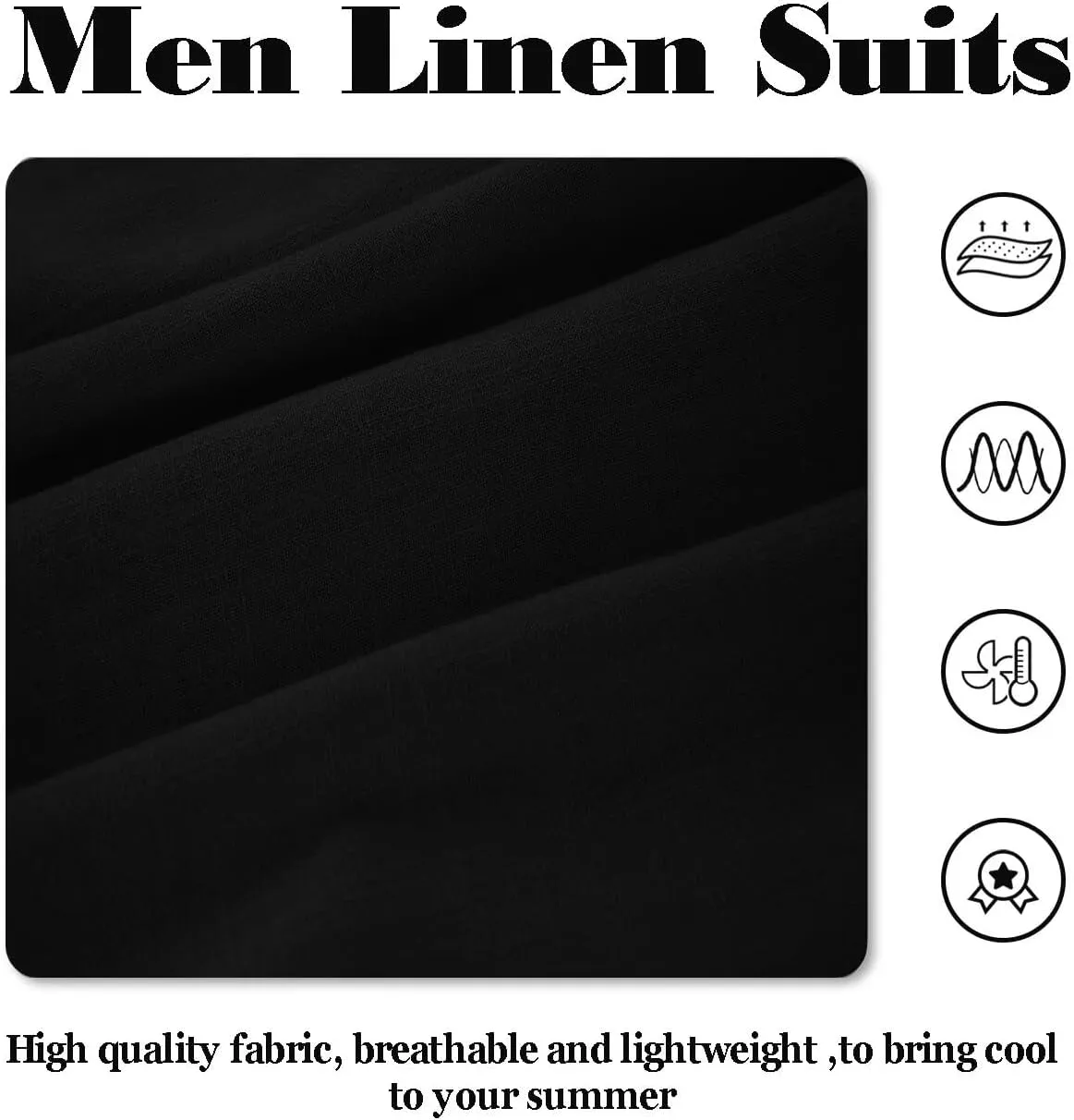 Wehilion Retro Linen Men Suit Beach Wedding Suit Summer Slim Fit 3 Pieces Light Weight Linen Suit Jacket Vest Pant Tuxedo