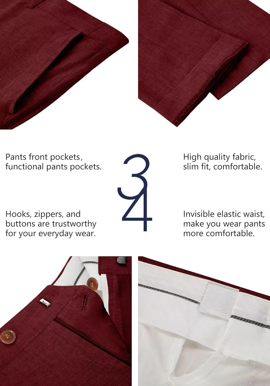 Wehilion Retro Linen Men Suit Beach Wedding Suit Summer Slim Fit 3 Pieces Light Weight Linen Suit Jacket Vest Pant Tuxedo
