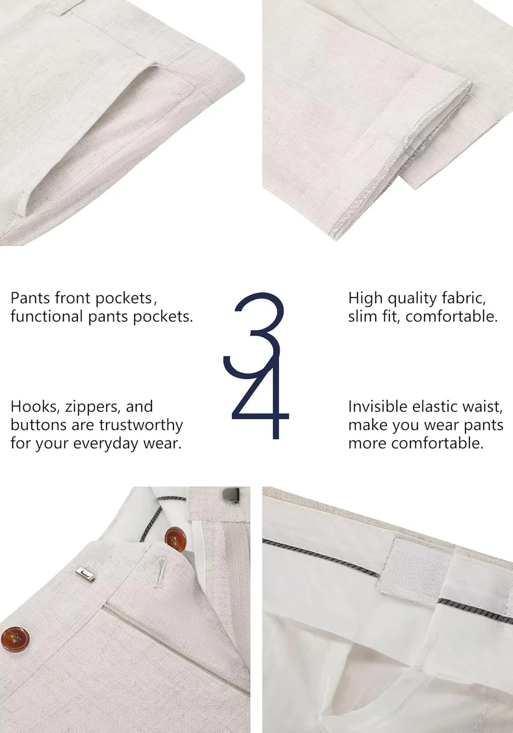 Wehilion Retro Linen Men Suit Beach Wedding Suit Summer Slim Fit 3 Pieces Light Weight Linen Suit Jacket Vest Pant Tuxedo