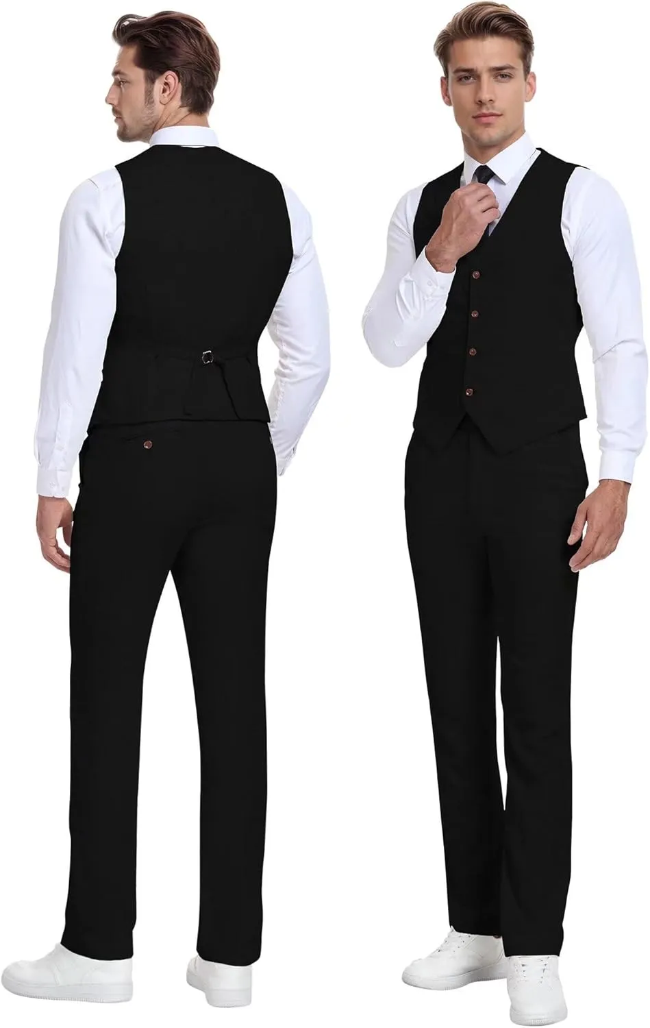 Wehilion Retro Linen Men Suit Beach Wedding Suit Summer Slim Fit 3 Pieces Light Weight Linen Suit Jacket Vest Pant Tuxedo