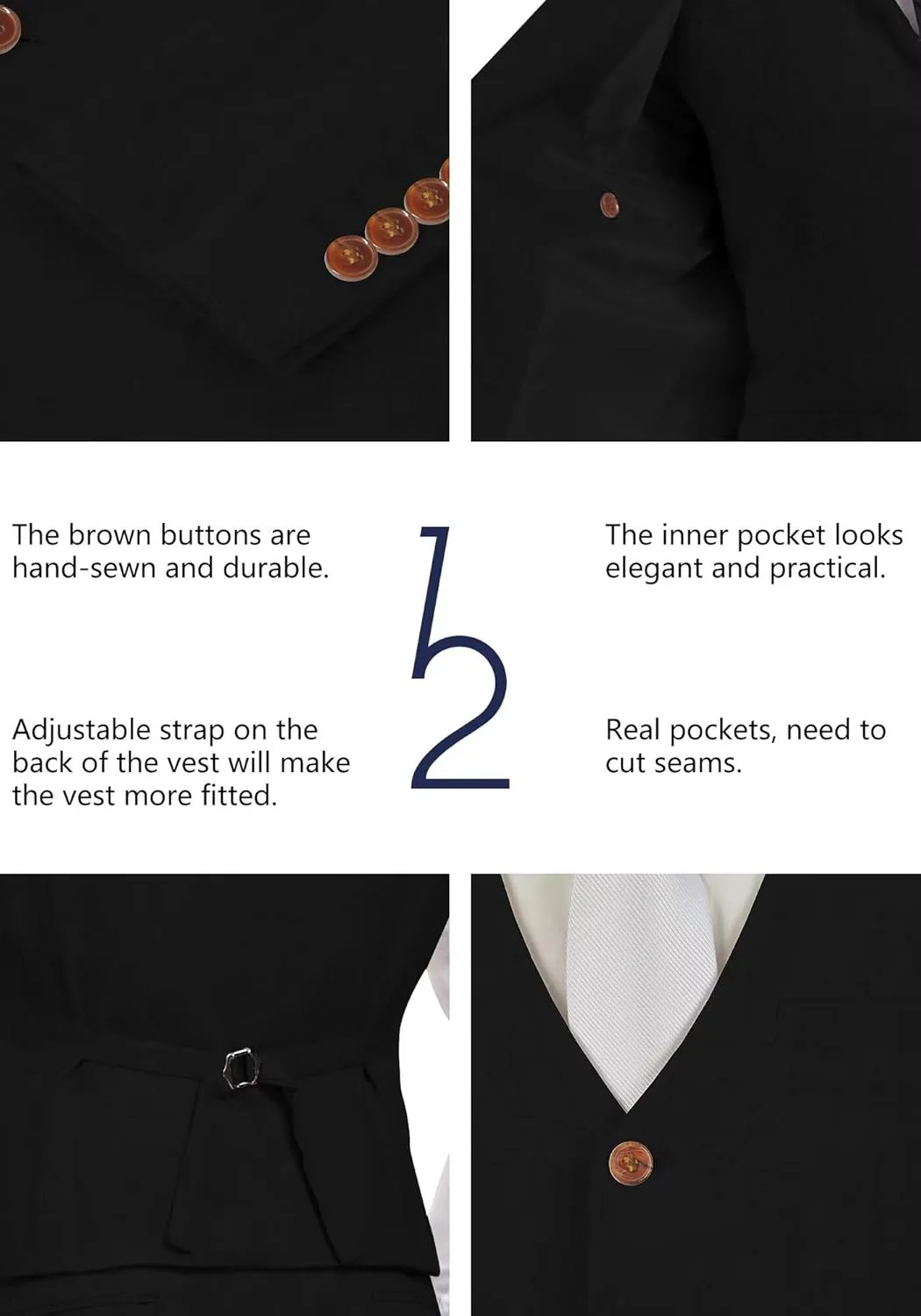 Wehilion Retro Linen Men Suit Beach Wedding Suit Summer Slim Fit 3 Pieces Light Weight Linen Suit Jacket Vest Pant Tuxedo