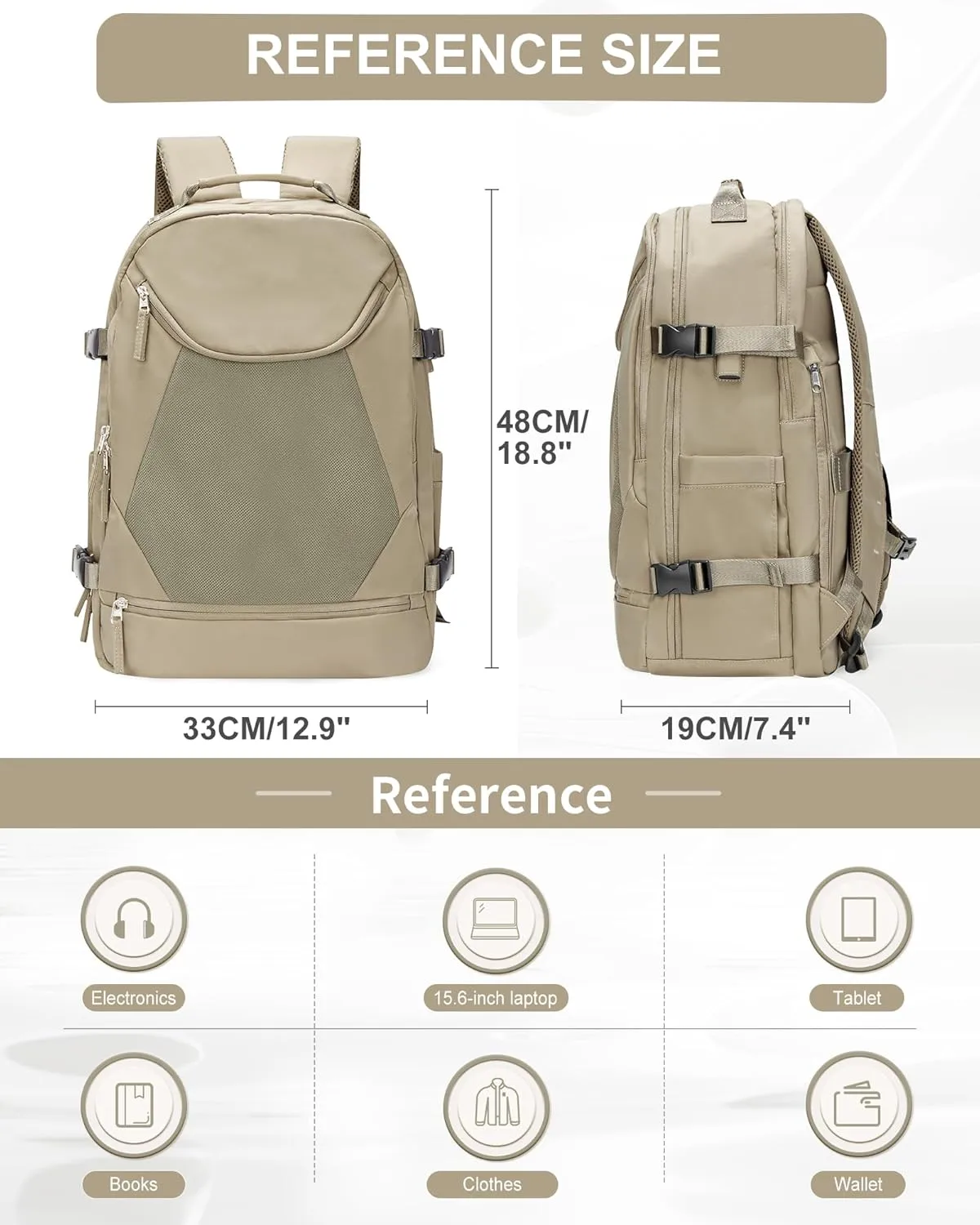 wepadre Mochila De Viaje Large Travel Backpack Carry On Flight Approved Personal Item Backpack Traveling Backpack Carry On Backpack For Women Frontier Airlines Personal Item Travel Bag Brown