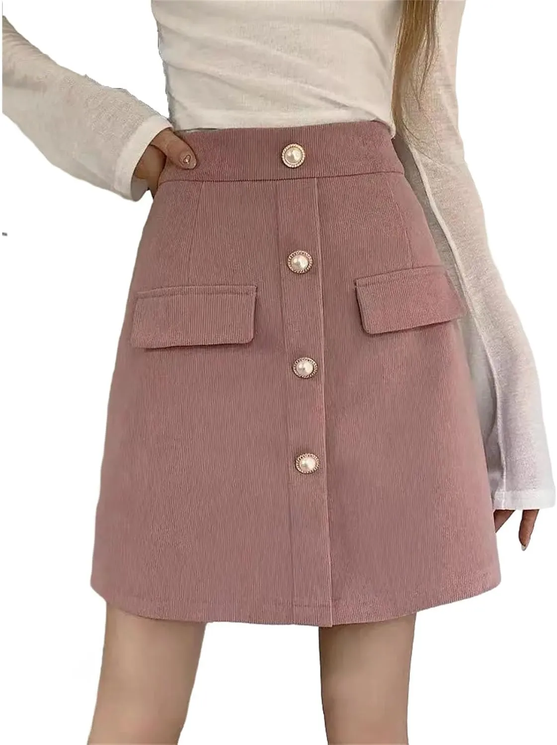 Women High-Waisted Skirt for Women Spring A-line Covering Belly and Slimming Buttocks Short Skirt