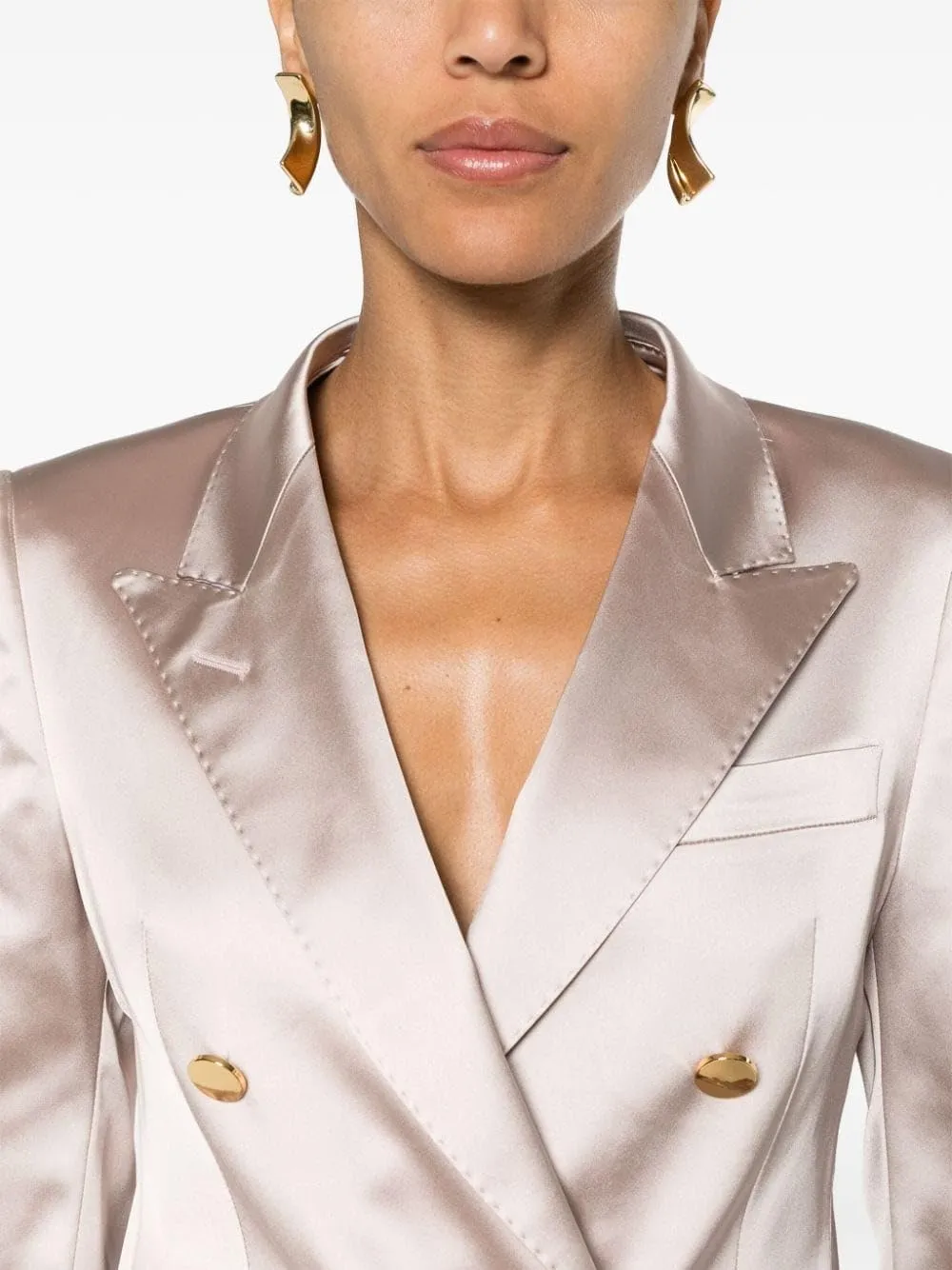 Women Satin Suit 2 Piece Double Breasted Peak Lapel Blazer Outfits Dinner Party Wedding Blazer Pantsuit Set