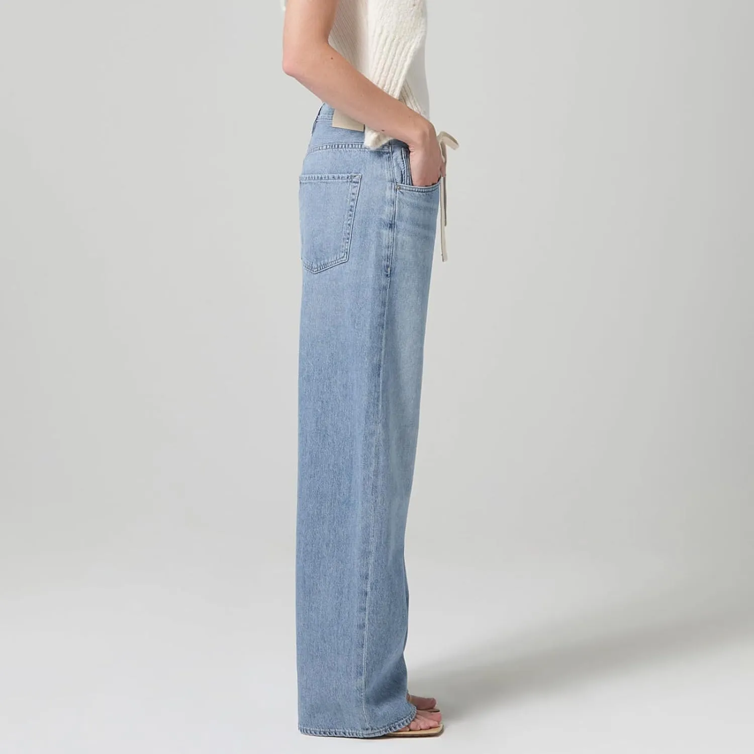 Women Wide Leg High Rise Jeans Boyfriend Drawstring Tie Waist Long Trouser Baggy Y2K Denim Pants