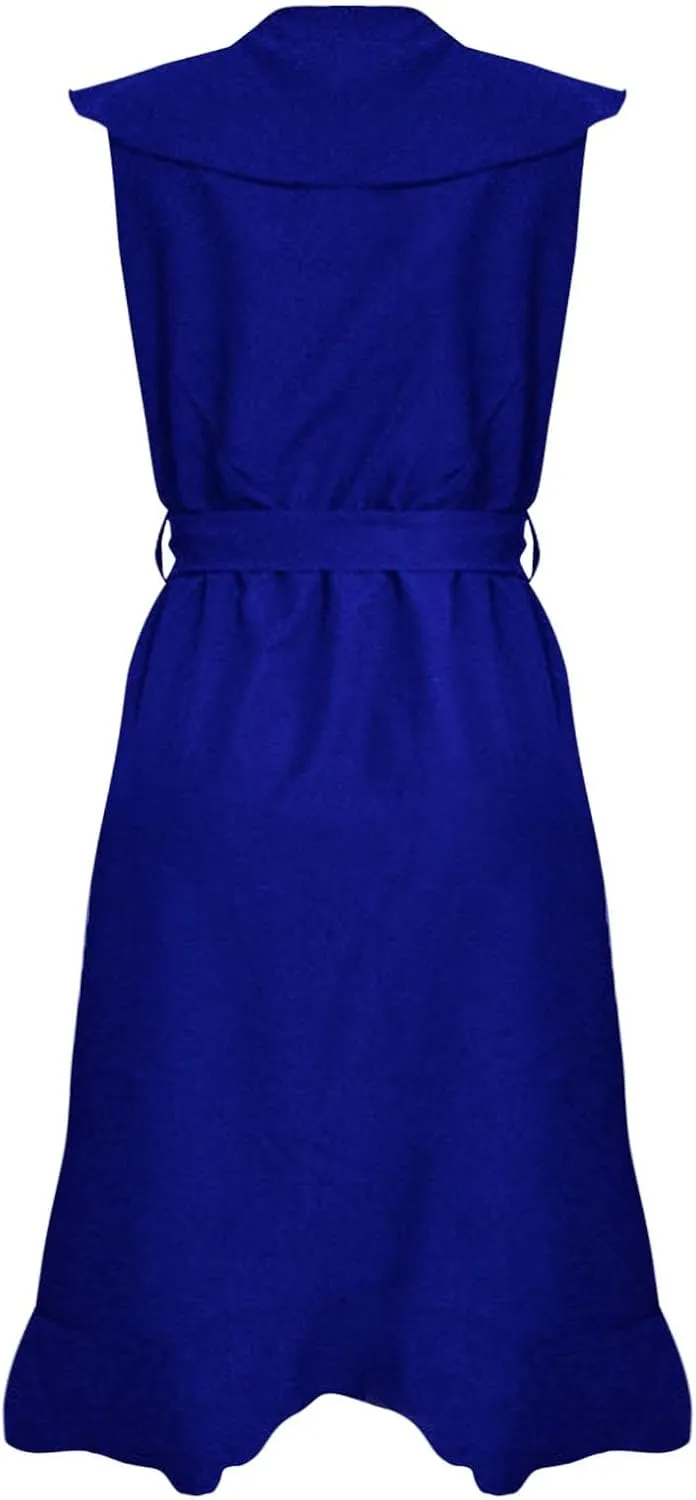Women's 2025 Summer Wrap Midi Dress Casual Boho Deep V Neck Short Sleeve Ruffle Hem Split Beach Elegance Long Dresses
