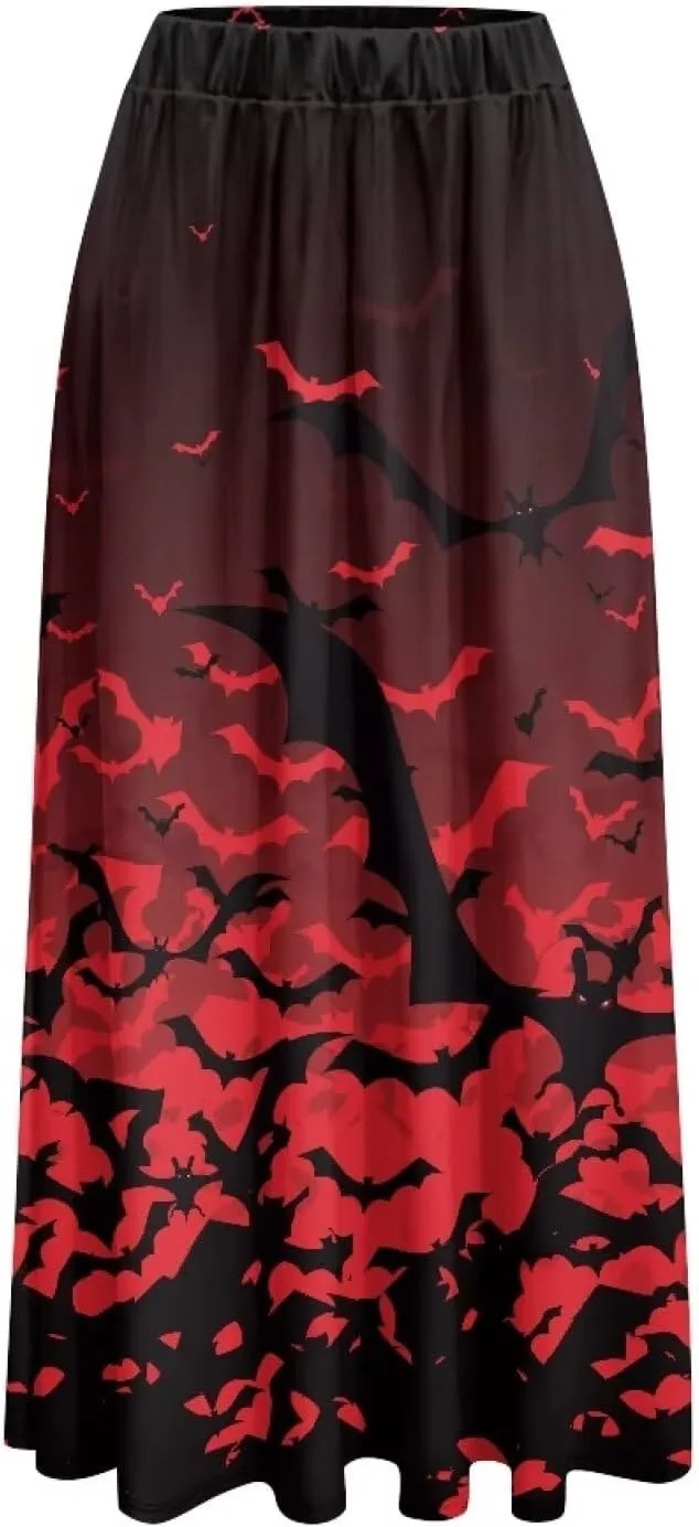 Womens Plus Size Maxi Skirt Casual High Waist Pleated Long Skirts 2024 with Pockets Ankle Length Flowy Swing