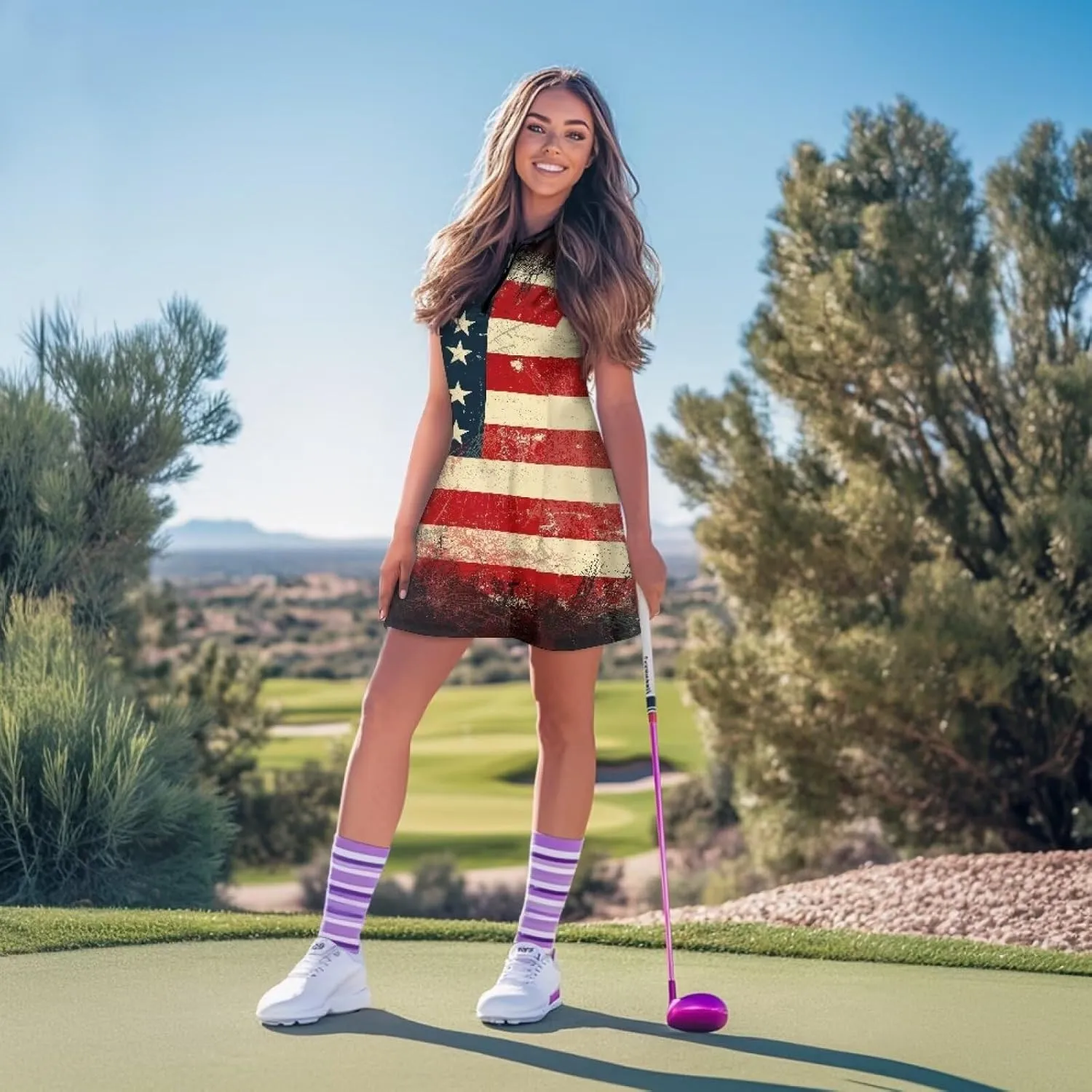 Womens Sleeveless Golf Tennis Dresses with ShortsPockets - Quick Drying Tennis Outfits for Workout Exercise