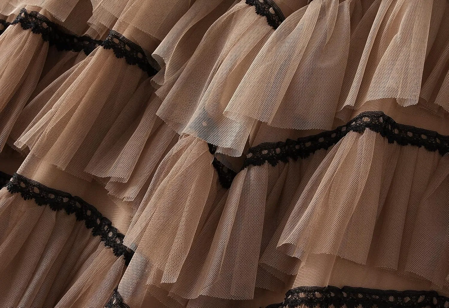 Women's Tulle Skirt Mesh Elastic High Waist Layered Pleated Skirt Floral Print A-Line Midi Party Casual Flowy Tutu Skirt