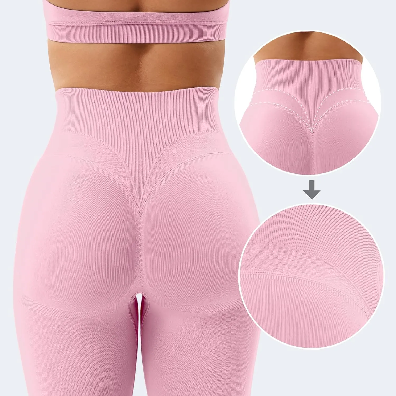 YEOREO Women Activate Workout Hidden Scrunch Leggigns Gym Booty Lifting High Waist Leggings Seamless Yoga Pants