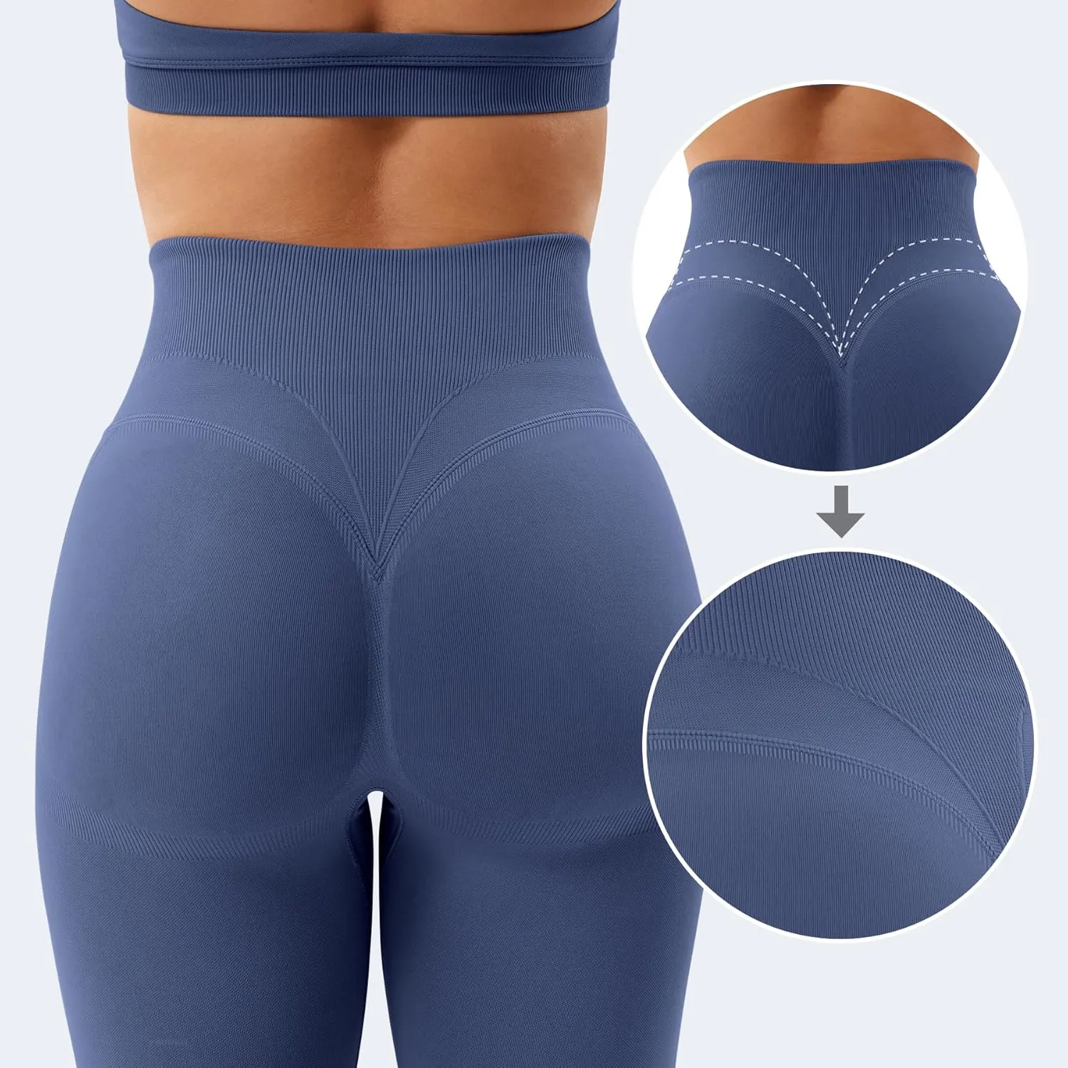 YEOREO Women Activate Workout Hidden Scrunch Leggigns Gym Booty Lifting High Waist Leggings Seamless Yoga Pants