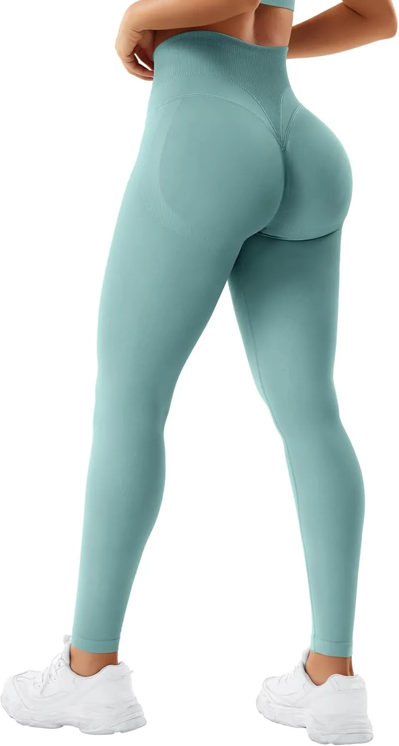 YEOREO Women Activate Workout Hidden Scrunch Leggigns Gym Booty Lifting High Waist Leggings Seamless Yoga Pants