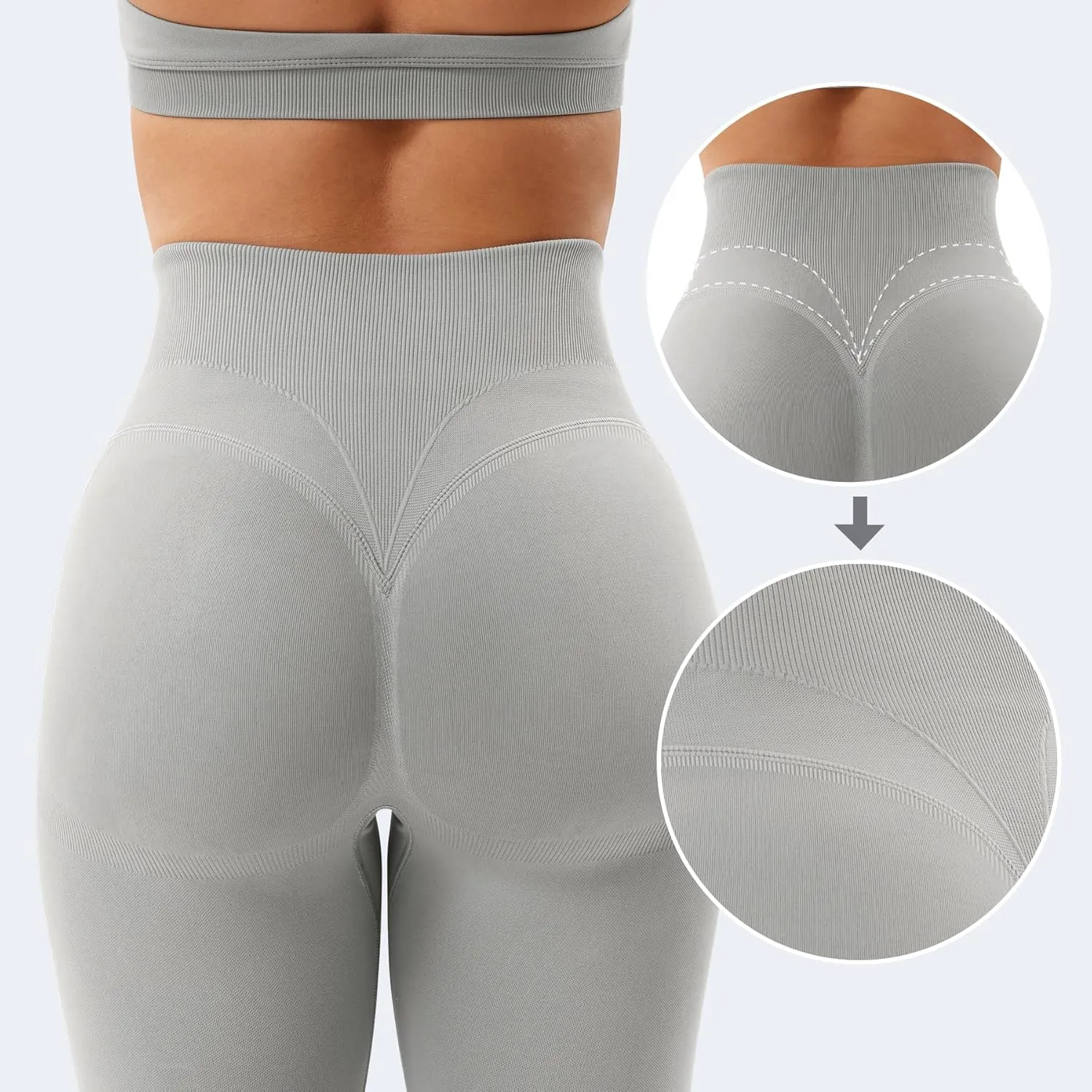 YEOREO Women Activate Workout Hidden Scrunch Leggigns Gym Booty Lifting High Waist Leggings Seamless Yoga Pants