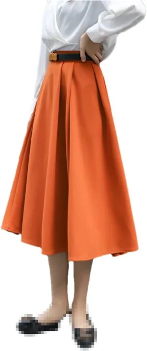 Youllyuu Women A Line Swing Skirt Party Office Ladies Midi Skirts