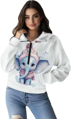 Yzaoxia Women's Hoodies Half Zip Sweatshirt Oversized Pullover Top