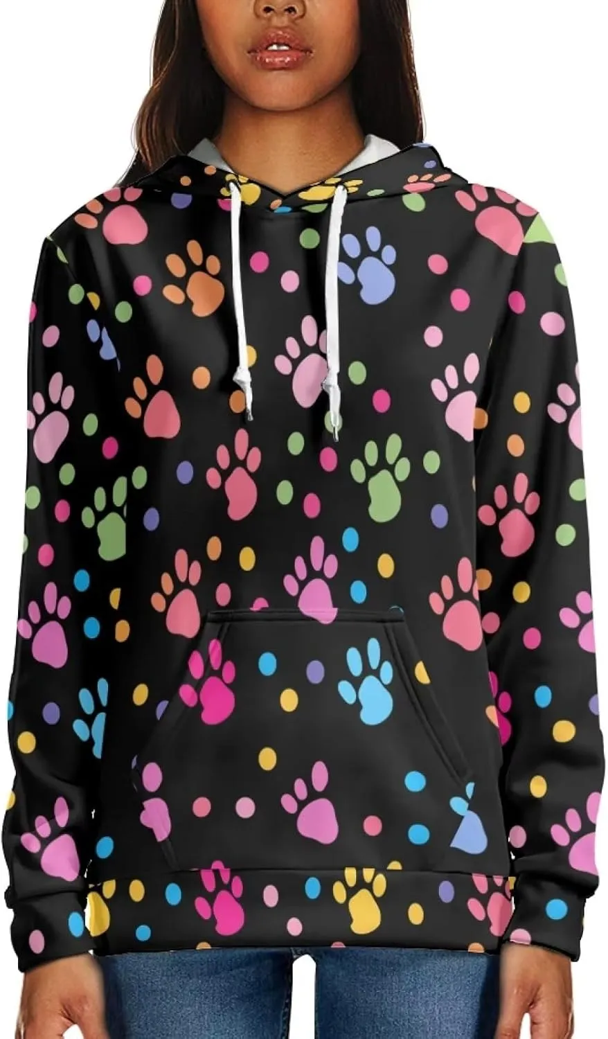 ZFRXIGN Womens Girls Hoodies Sweatshirts Long Sleeves Pullover Loose with Big Pockets