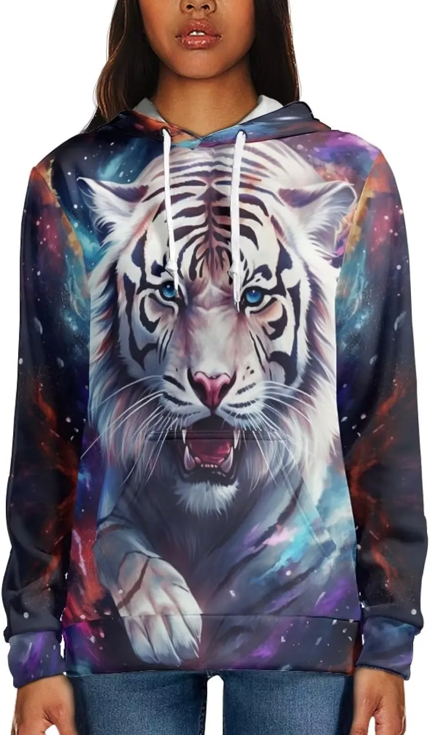 ZFRXIGN Womens Girls Hoodies Sweatshirts Long Sleeves Pullover Loose with Big Pockets