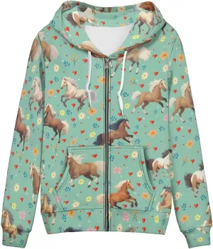 ZOUTAIRONG Trendy Zip Up Jacket Hoodies for Teen Girls Fall Clothes XS-5XL Activewear Fashion Tops Y2K Clothing